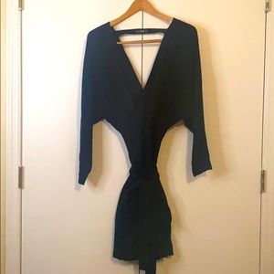 Winter/Fall Black Knitted Long Sleeve Dress